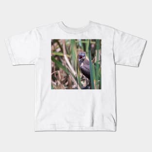 Young Great Tailed Grackle Calling for Food Kids T-Shirt